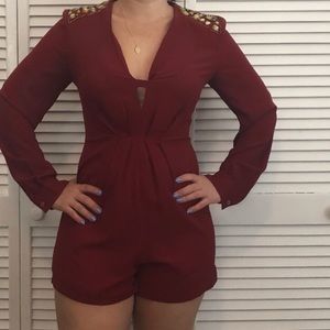 Burgundy romper